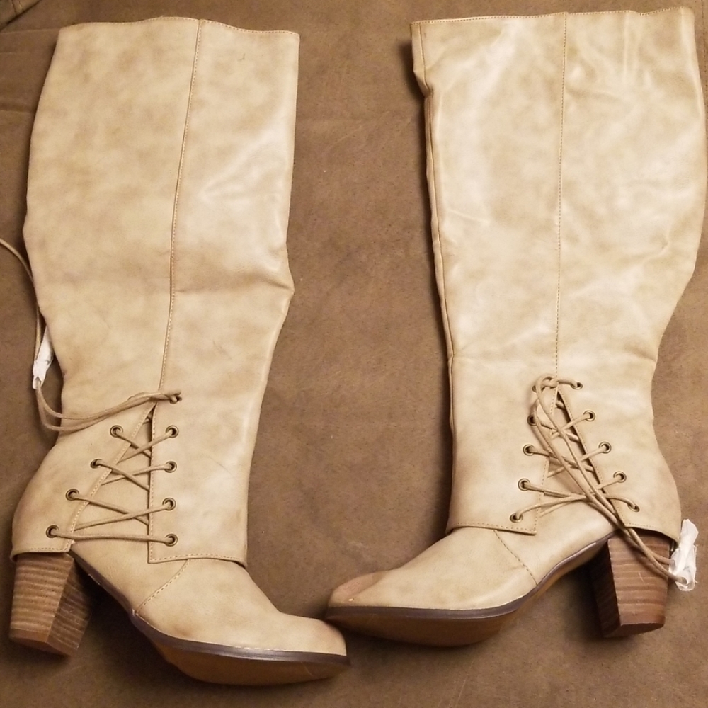 Tan knee high Torrid boots
